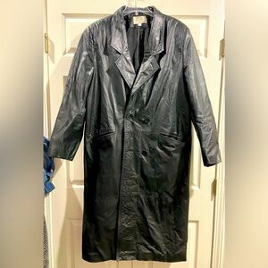 Charles Klein Womens Black Double Breasted Trench Coat - Size Medium
